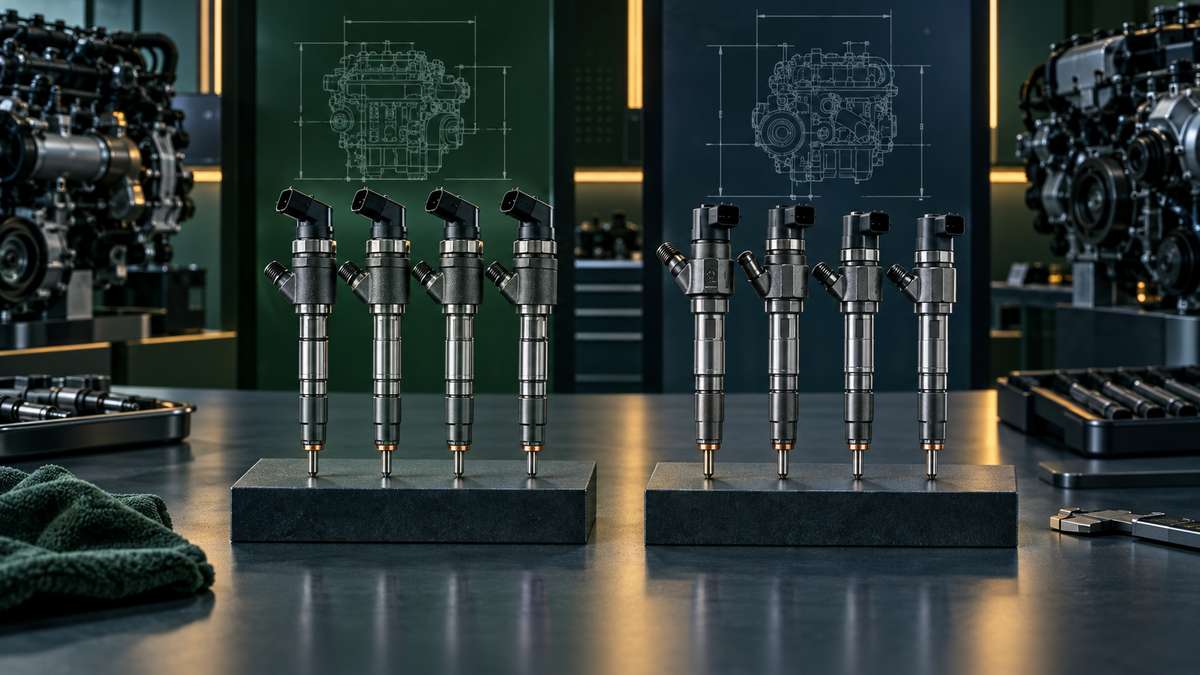 Dois conjuntos de injetores para motores diesel de cilindradas diferentes