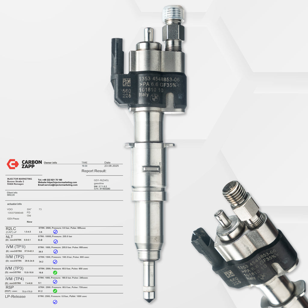 Bico Injetor 13537589048-01 Compatível com N43 N53 BMW Gasolina VDO 13537565138