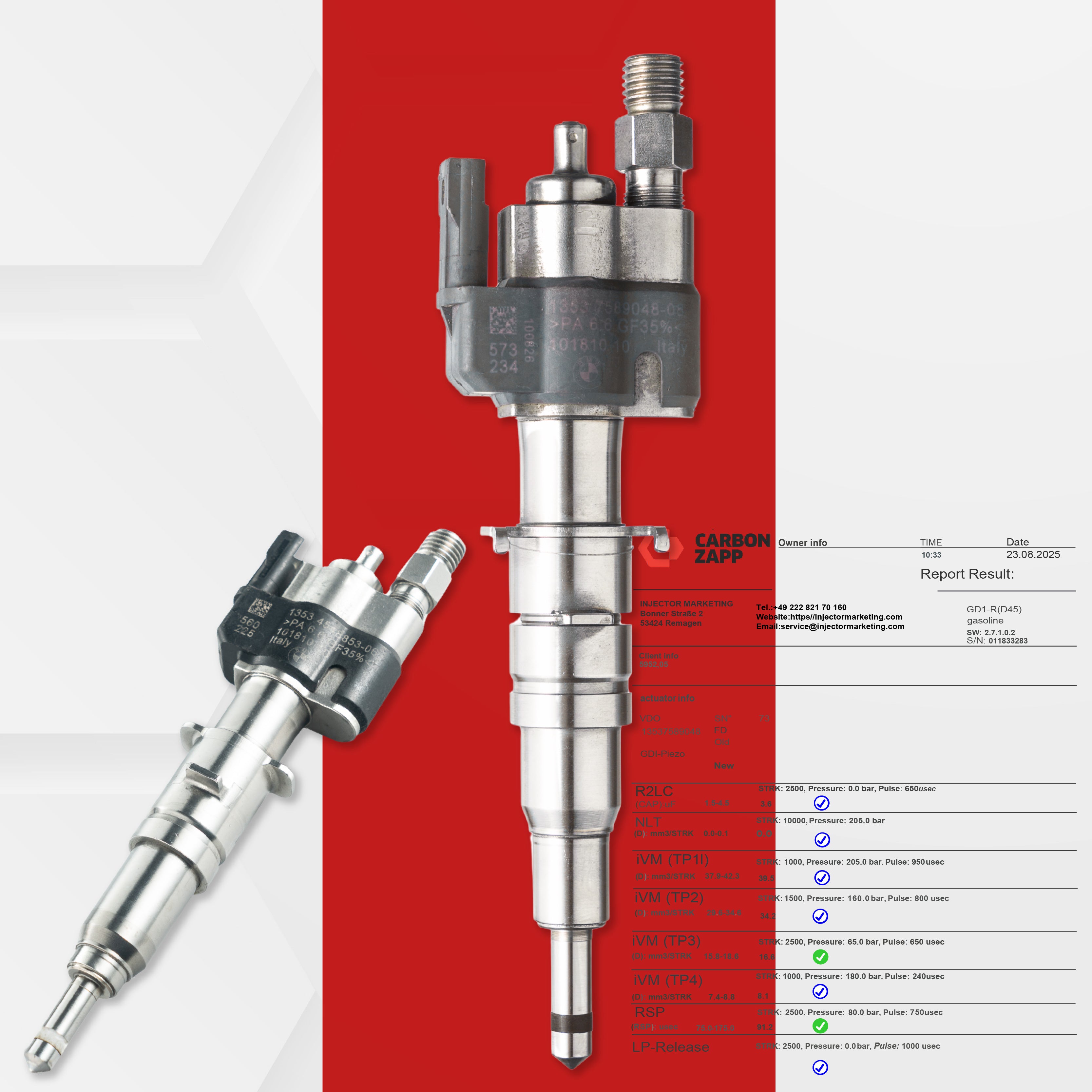 Bico Injetor BMW Rolls-Royce N54 N74 13537585261-12 13538616079