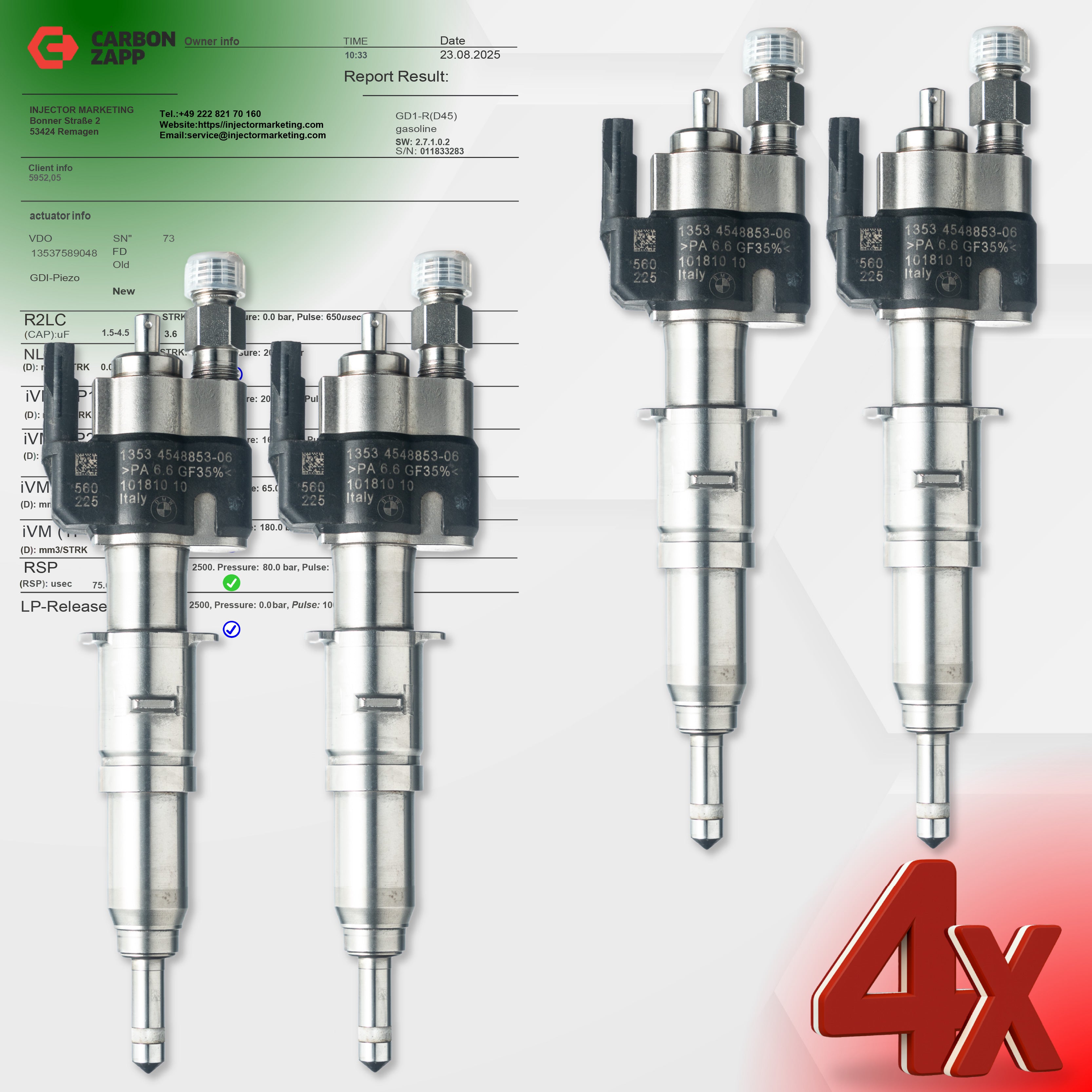 Bico Injetor BMW E60 N53 Rolls-Royce N54 N74 13537585261-06 13538616079