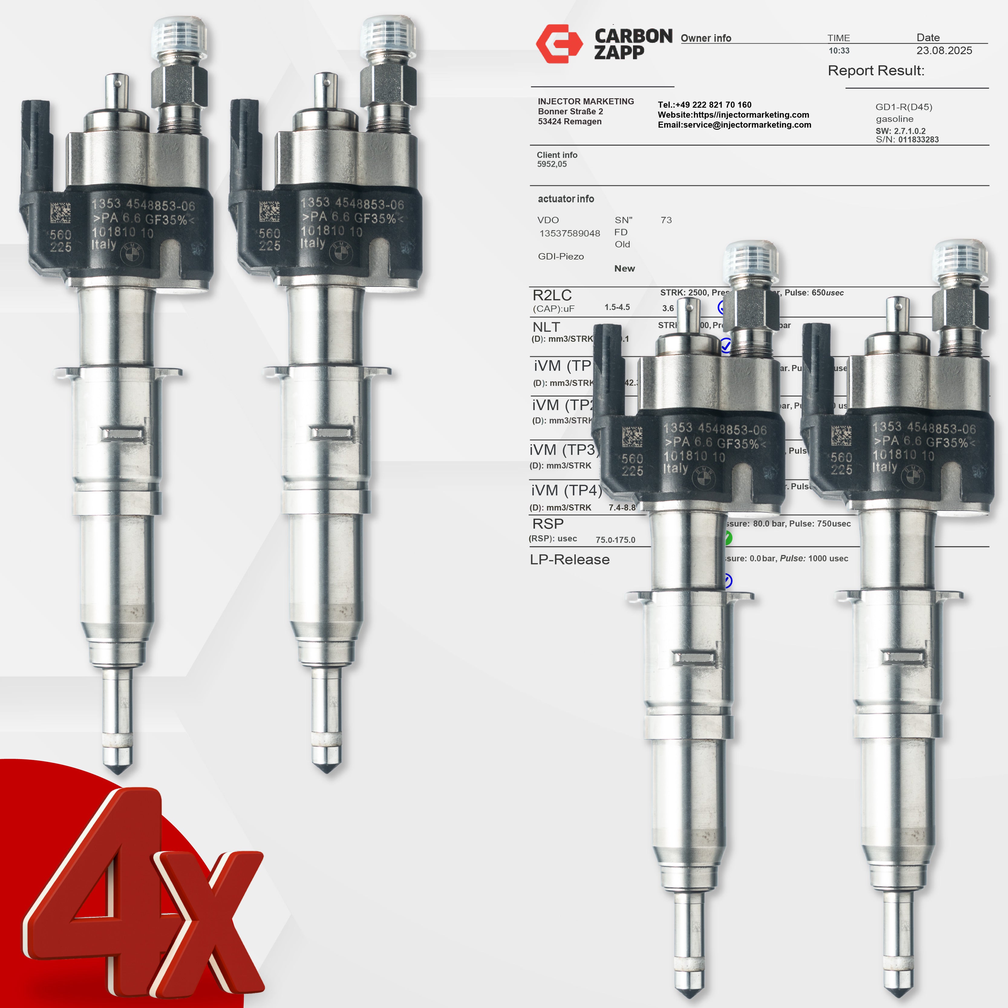 Válvula Injetora 13537589048-11 para BMW Série 1, 3, 5 N45 N43 N53 13537565137